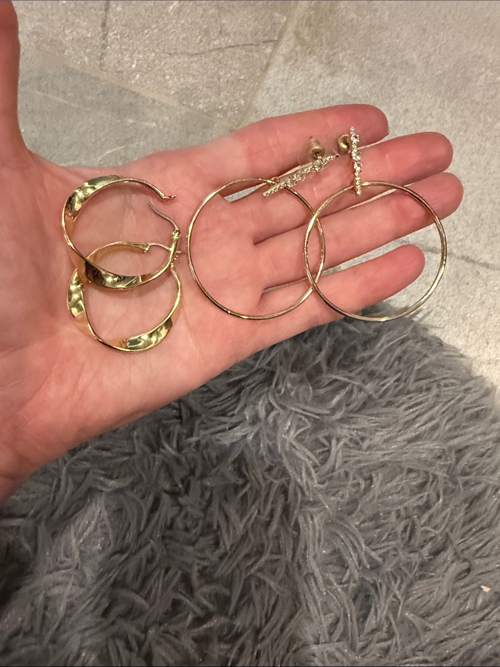 Gold Hoop Earring Duo — Classic Shiny Gold Hoops